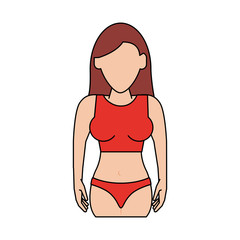 Fototapeta na wymiar Woman faceless profile icon vector illustration graphic design