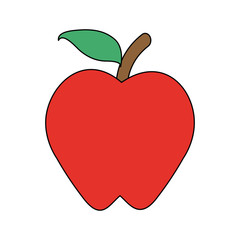 Apple fruit sweet icon vector illustration graphic design