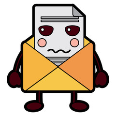 kawaii email envelope letter message cartoon vector illustration   design