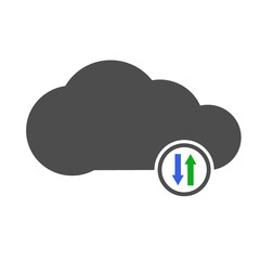 Cloud data transfer icon. Vector.