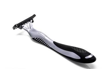 Obraz premium Black and gray shaving Razor Over White Background.