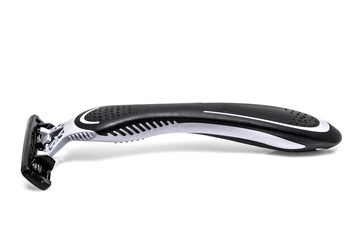 Black and gray shaving Razor Over White Background.