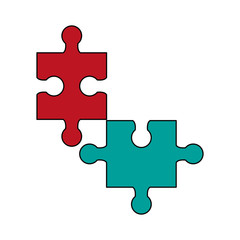 Fototapeta premium Puzzles pieces isolated icon vector illustration graphic design
