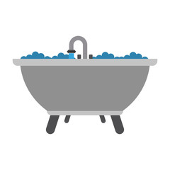 Bathtub with faucet open icon vector illustration graphic design