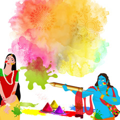 Obraz na płótnie Canvas Indian Festival of Colours, Happy Holi celebration design.