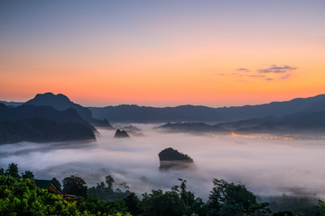 Landscape of Phu- lang-ka, The magic valley  in Payao province, Thailand.