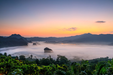Landscape of Phu- lang-ka, The magic valley  in Payao province, Thailand.