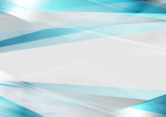 Blue and grey glossy stripes abstract background
