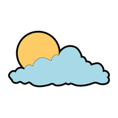 summer sun with clouds vector illustration design