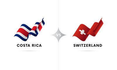 Costa Rica versus Switzerland. Football. Vector illustration.