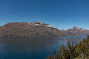 New Zealand Queenstown Lake Wakatipu landscape mountain fjord crystal clear water