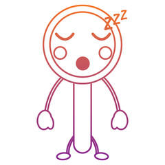 sleep magnifying glass kawaii icon image vector illustration design  red to purple ombre line
