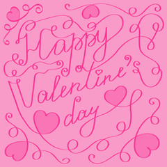 Happy Valentine's day lettering card.