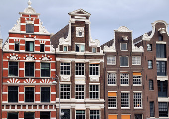 Obraz premium Casas típicas del centro de Amsterdam, Países Bajos