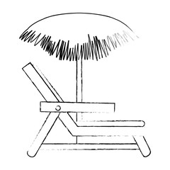beach chair with umbrella vector illustration design