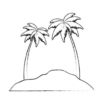 beach landscape scene icon vector illustration design