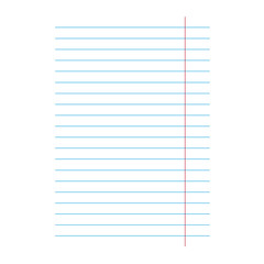 notebook lined paper sheet background- vector illustration