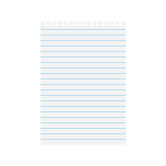 notebook lined paper sheet- vector illustration