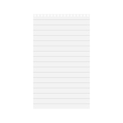 notebook lined paper sheet- vector illustration