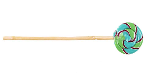 lollipop,candy on a wooden stick ,white isolated background