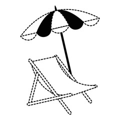 beach chair with umbrella vector illustration design