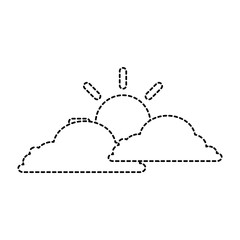 summer sun with clouds vector illustration design