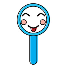 happy magnifying glass kawaii icon image vector illustration design 