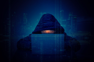Computer hacker or Cyber attack concept background