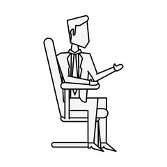 Businessman on office chair icon vector illustration graphic design