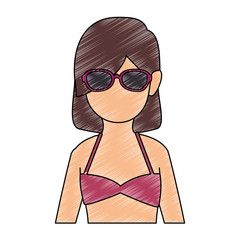 woman in swimsuit avatar vector illustration design