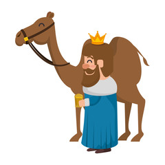 king wizard in camel avatar character vector illustration design