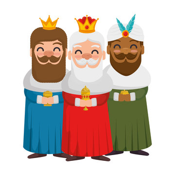 kings wizards avatars characters vector illustration design
