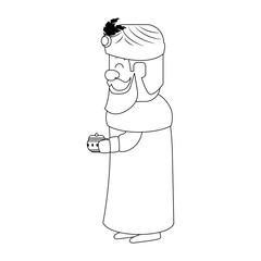 king wizard avatar character vector illustration design