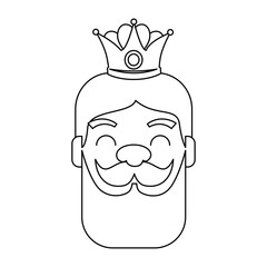 king wizard head avatar character vector illustration design