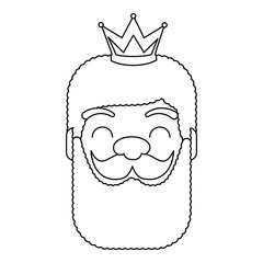king wizard head avatar character vector illustration design