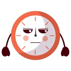 angry clock kawaii icon image vector illustration design 