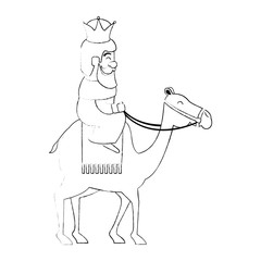 king wizard in camel avatar character vector illustration design