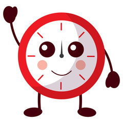 happy clock kawaii icon image vector illustration design 
