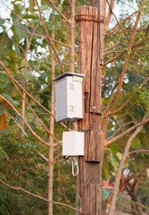 Electric box outdoor for temporary used to construction site.