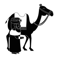 king wizard in camel avatar character vector illustration design