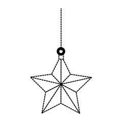 star hanging decorative icon vector illustration design