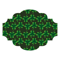 label decoration pattern clover st patrick day vector illustration