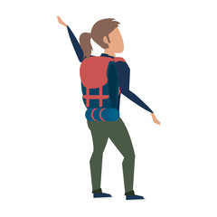 Mountain climber cartoon icon vector illustration graphic design