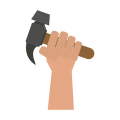 Hand with hammer icon vector illustration graphic design