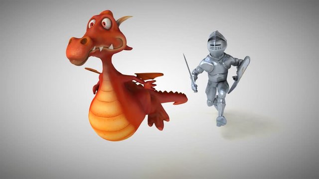 Knight and Dragon - 3D Animation