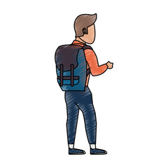 Mountain climber cartoon icon vector illustration graphic design