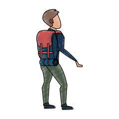 Mountain climber cartoon icon vector illustration graphic design