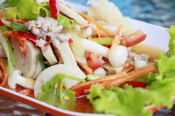 Seafood salad with Spicy and Delicious food