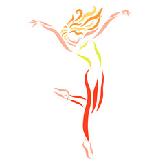 Young athletic woman, grace and lightness