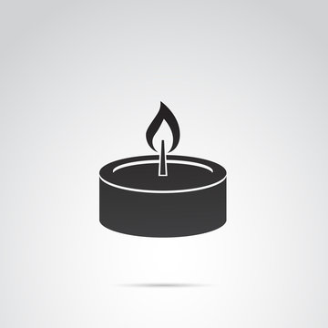 Candle Vector Icon On White Background.